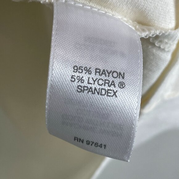 J Jill Wearever Womens Plus 3X Long Sleeve Tunic Top Ivory Pleated Stretch Shirt - Picture 4 of 9